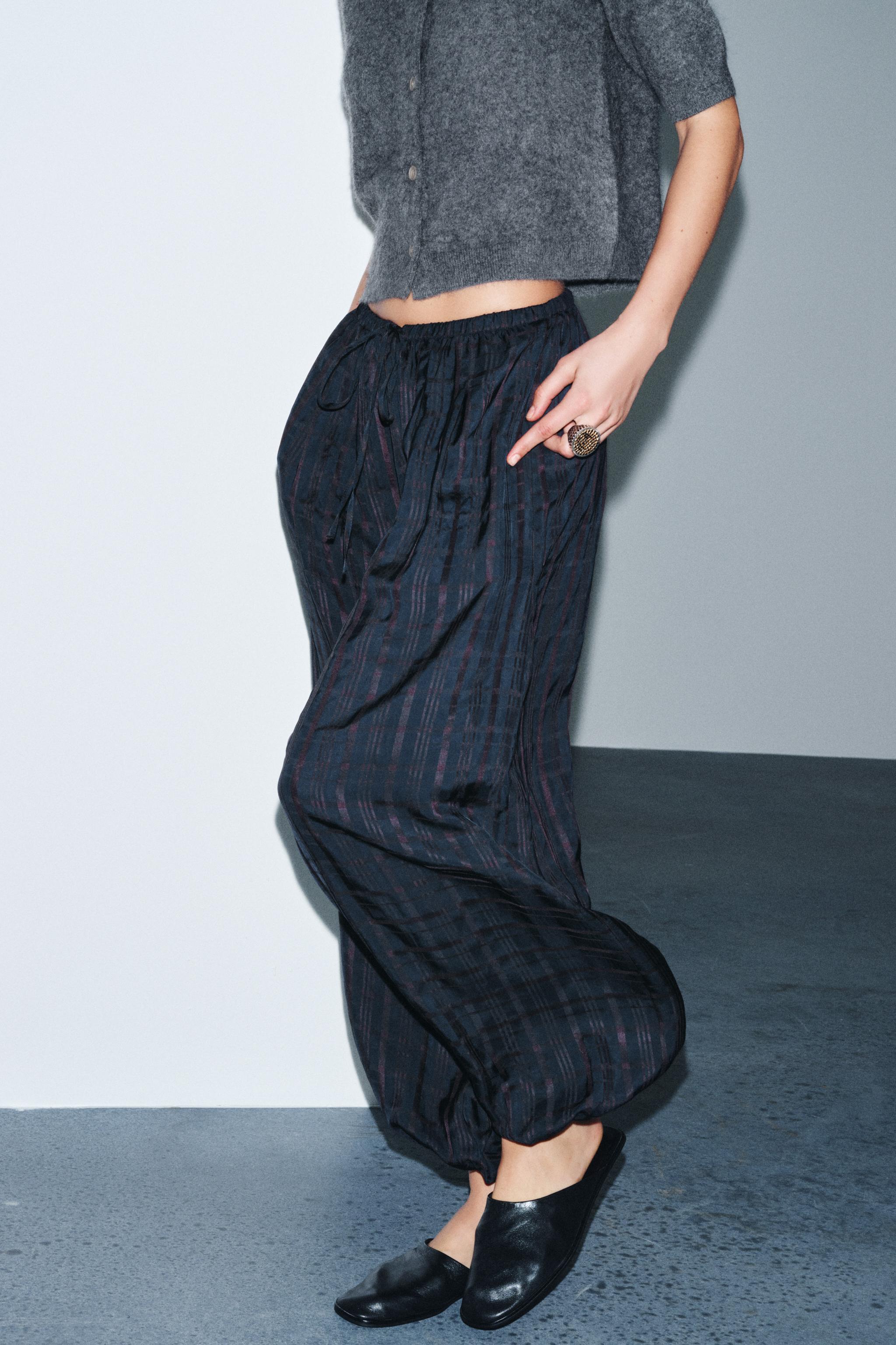 ZW COLLECTION PLAID BALLOON PANTS